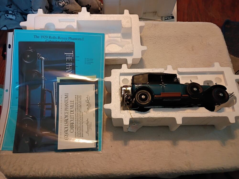 Franklin Mint 1929 Rolls-Royce Phantom I Cabriolet de Ville. 1:24 VF Beauty